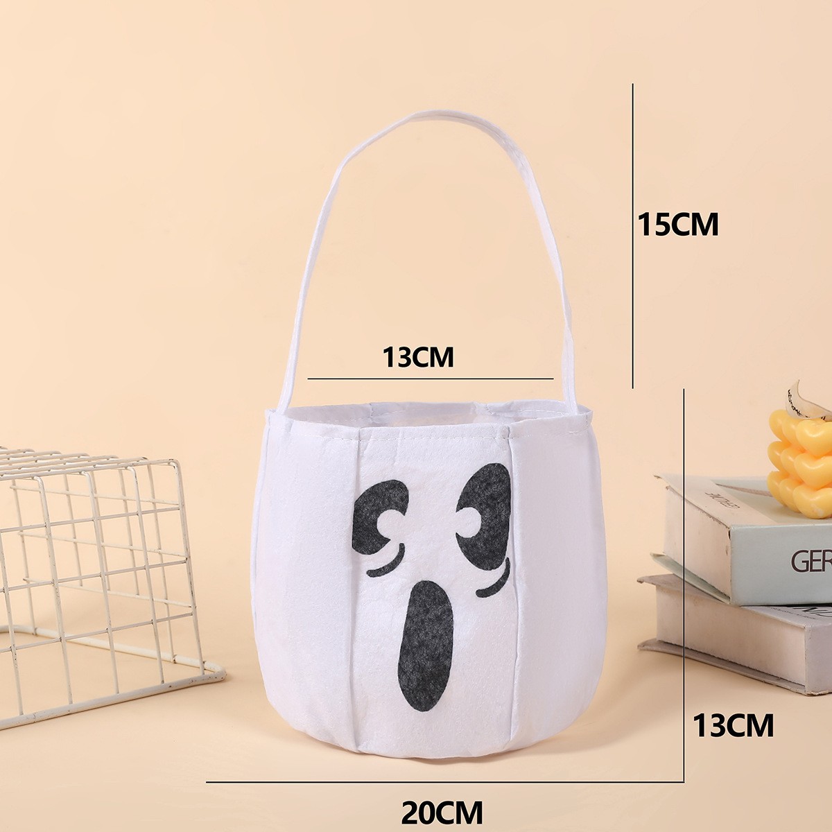 Bolsa de Dulces de Calabaza de Halloween de Tela Portátil para Niños