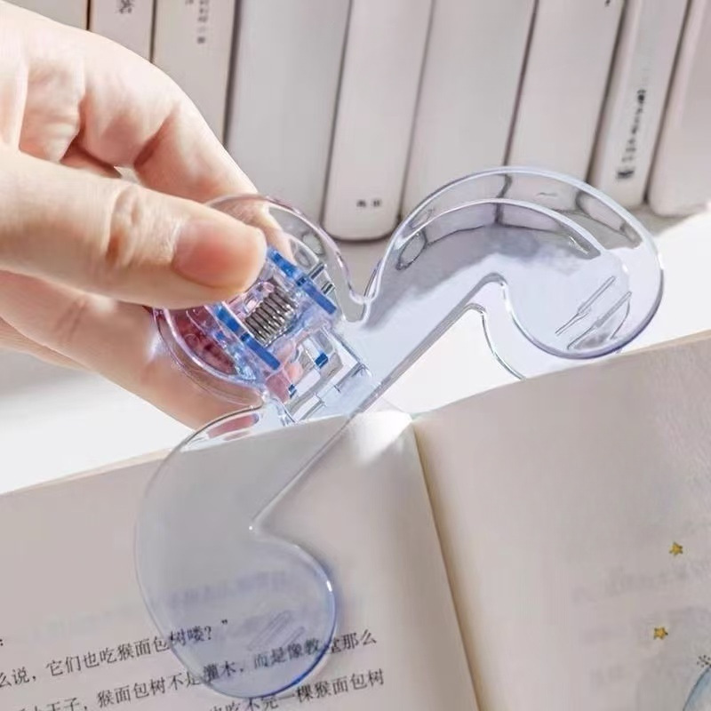 ブッククリップホルダー、透明クリップ付きブックリーディングスタンド、テスト用紙クリップ、プラスチッククリップ、ブッククリップスタンド、高価値で厚みのある|undefined