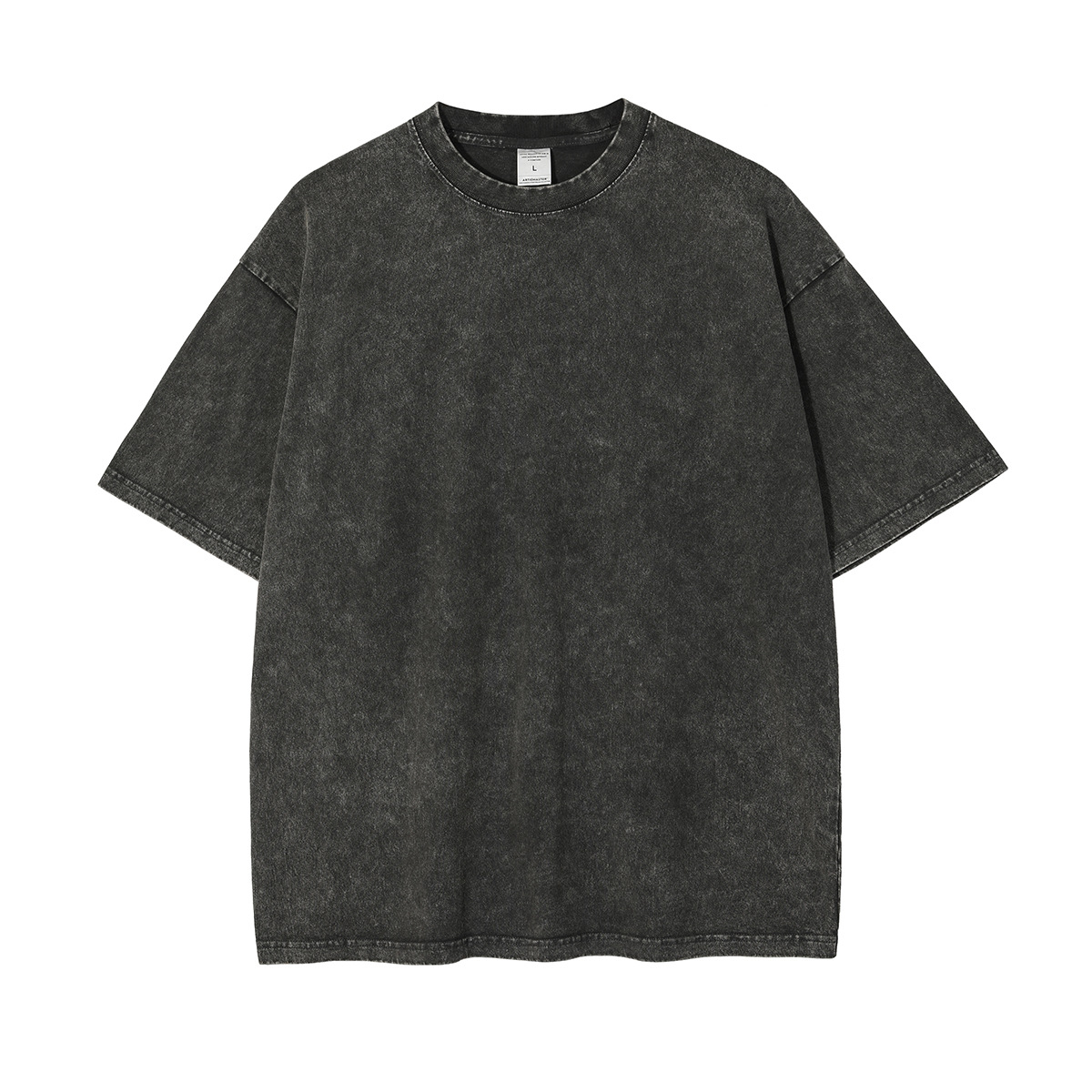 Nueva camiseta de manga corta para hombre, teñida con cera, estilo vintage, de marca americana de moda, retro, oversize, para parejas.