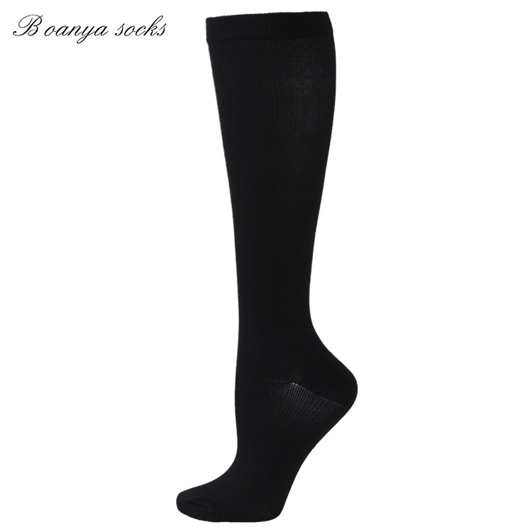 Transfronterizo para calcetines de compresión de color sólido para hombres y mujeres adultos calcetines deportivos fitness correr deportes calcetines de compresión en stock al por mayor