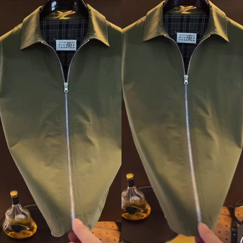 [High Quality Men's Clothing] Summer New Fashion Easiest for Match Casual High Street Aden Green Fashion Casual Short Sleeve Jacket