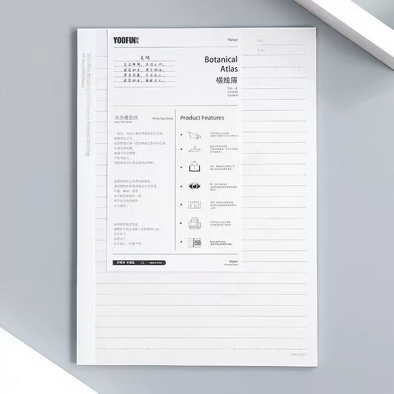 Exercise Notebook B5, 40 Sheets, Subject Cover Options for Elementary Students