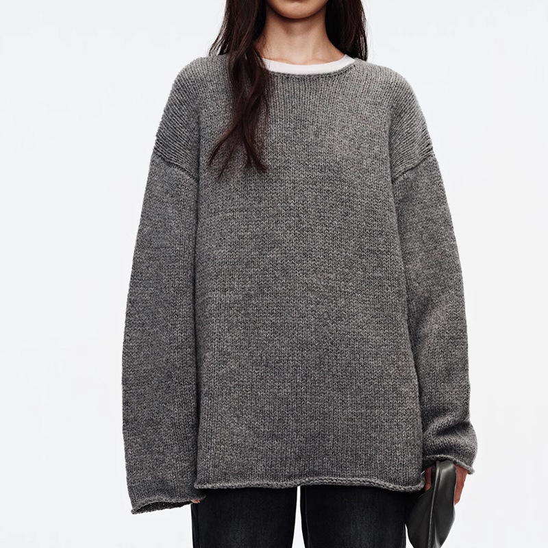 Ready Stock Ultra-Light Fluffy Velvet Thick Top Loose Knitted Long Sleeves