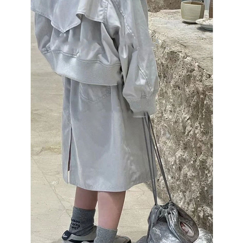 女童春装套装2025新款洋气时髦儿童运动衣服帅气大童外套半身裙潮|undefined
