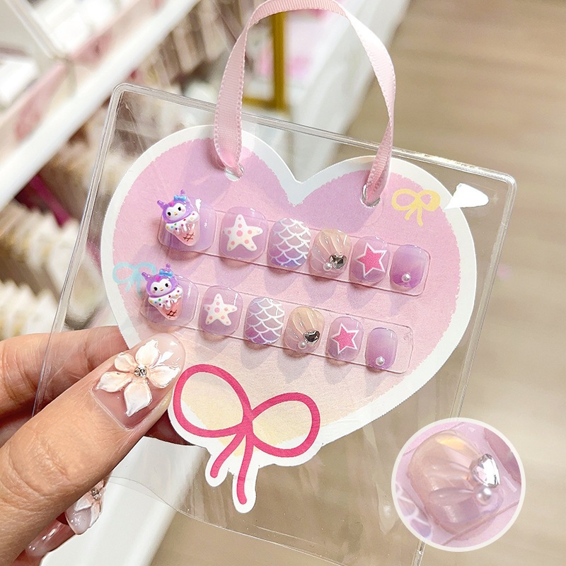 Niños parches de uñas super lindas chicas lindas usan pegatinas de dibujos animados de uñas seguras desmontables parches de uñas al por mayor image 33