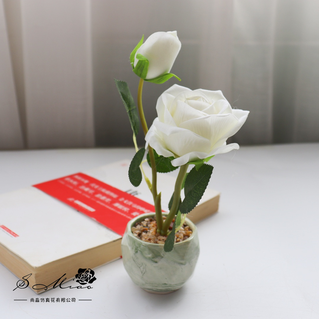 flores falsas estilo pastoral rosa pequeña flor de simulación bonsai decoración creativa flor de moda plantación verde artificial simulación maceta image 8
