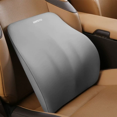 Memory Foam Neck Pillow, Seat | Headrest - gray-lumbar-pillow