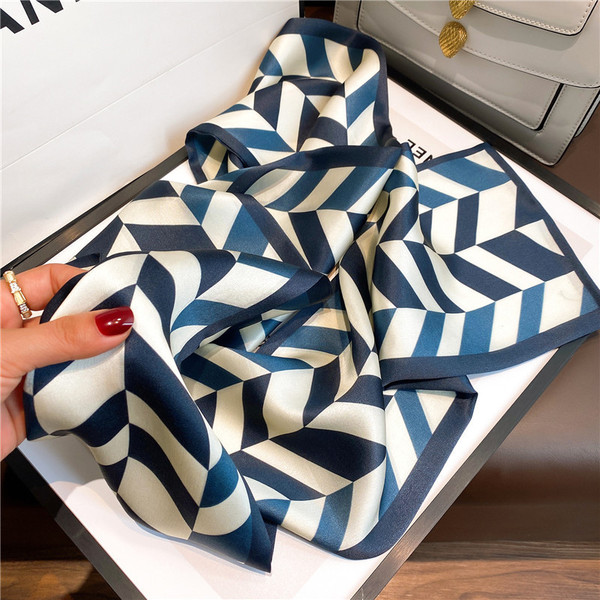 Silk summer long double-sided scarf
