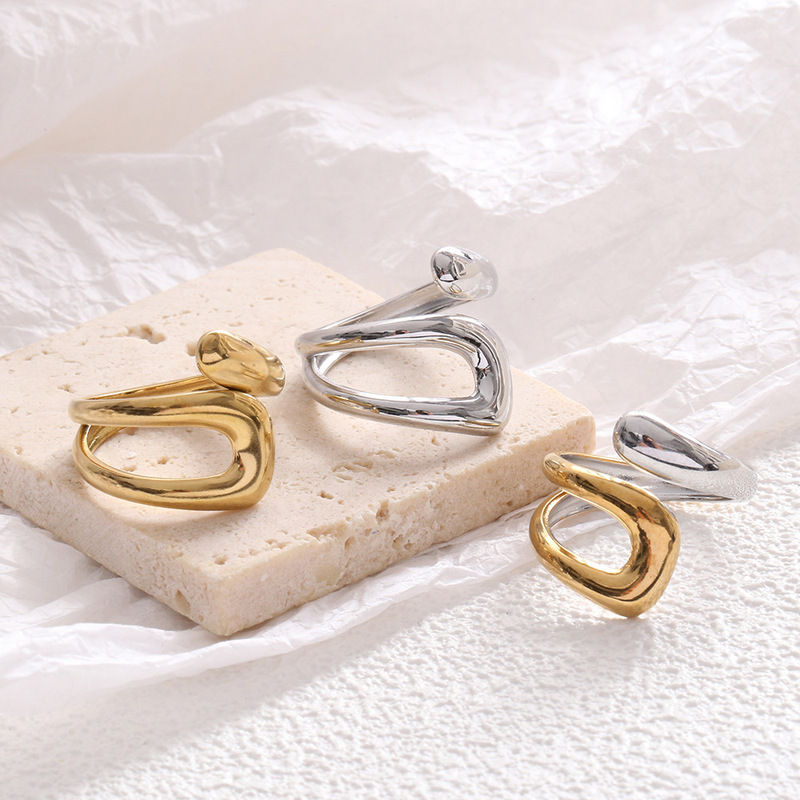 Korean Version of Hot-Selling Hand Jewelry, Personalized Glossy Irregular Geometric Joint Ring, High-End Simple Women's Ring Set Korean Version of Hot-Selling Hand Jewelry, Personalized Glossy Irregular Geometric Joint Ring, High-End Simple Women's Ring Set