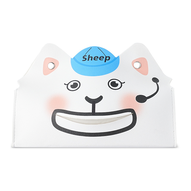 Original divertido de dibujos animados lindo caja de pañuelos caja de dibujo de cuero dormitorio doméstico multifuncional exquisita caja de almacenamiento de personalidad