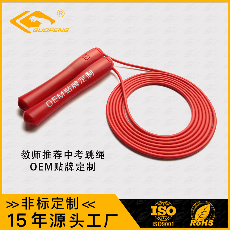 Supplying OE M paste Brand sports equipment PVC skipping rope children Middle school entrance examination colour Plastic bag skipping rope Handle