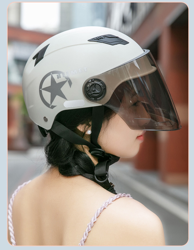 3C Certified Electric Vehicle Helmet, Motorcycle Safety Helmet, Cycling Half Helmet, Protective Commuter Helmet, Anti-Uv