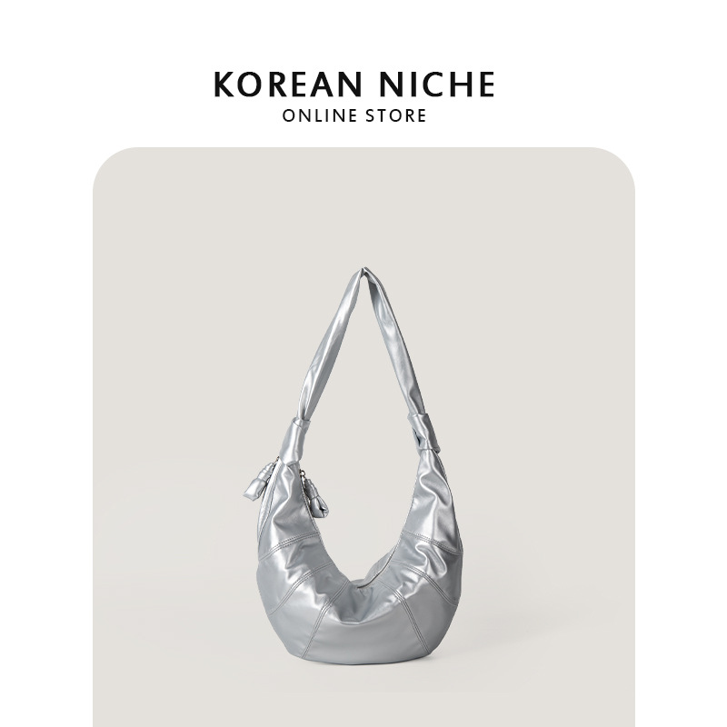2024 New Korean niche design soft leather pleated shoulder armpit, suitable for women's versatile commuter bags_voghion.com