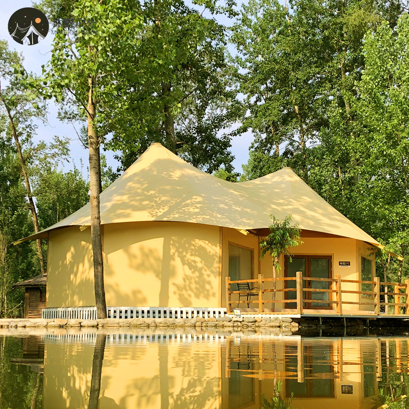 Liaoning al aire libre camping turismo Resort de lujo en forma de pico tienda de campaña al aire libre campamento residencial Hotel fabricante