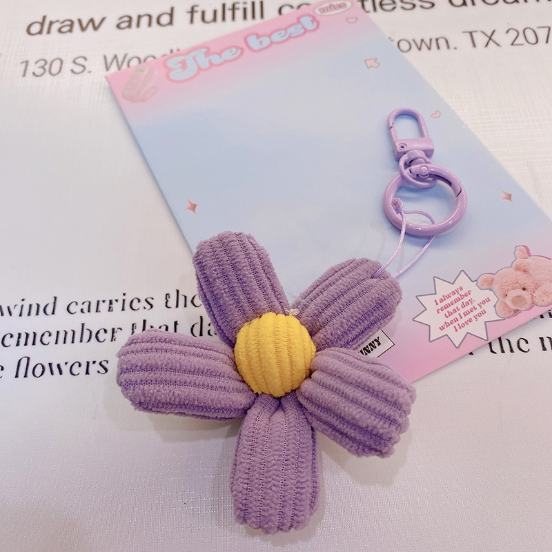 HD843A025 tela de otoño púrpura relleno de algodón muñeca llavero colgante bolso colgante de teléfono móvil