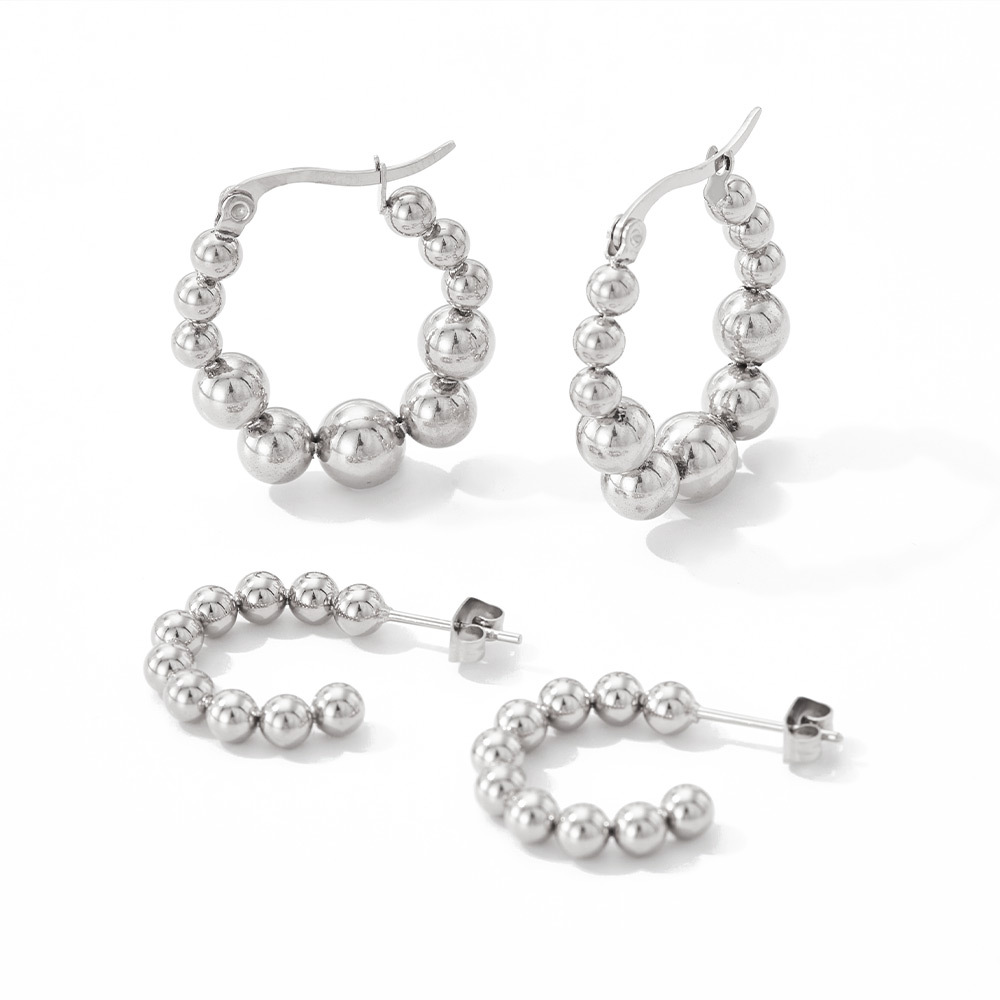 Daily Occasion 304 Stainless Steel Material Geometric Pattern 1 Pair Retro Geometric Plating 304 Stainless Steel 16K Gold Plated White Gold Plated Gold Plated Earrings
