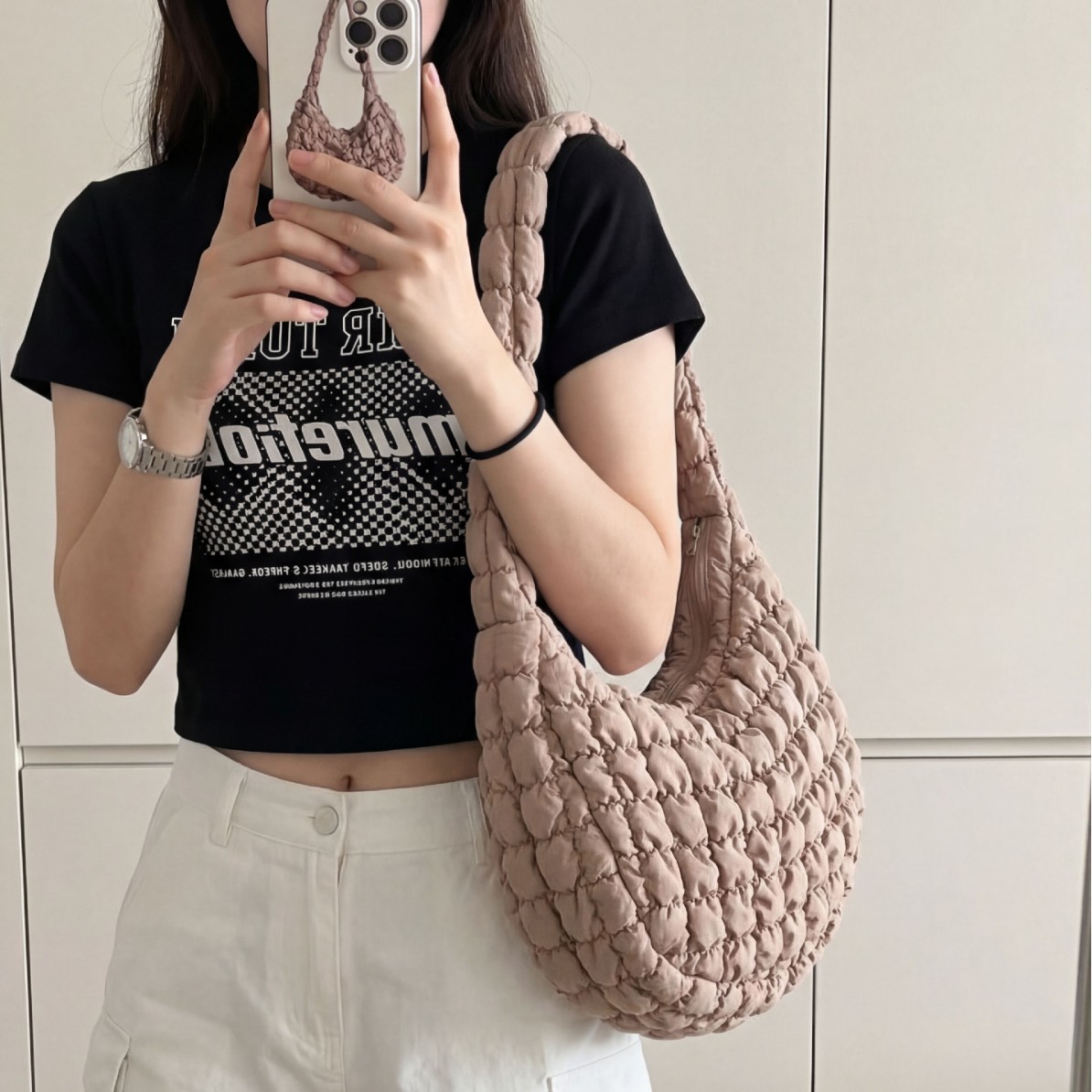 Cloud Bag COS Style Niche Shoulder Bag Pleated Large Capacity Women's Soft Tote for Work and Commuting - Thumbnail 2