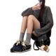 Grape Mom with Ballet Style Training Shoes Women's Inner Height Increase New Casual Joker Leather plus size Women's Shoes 41-43