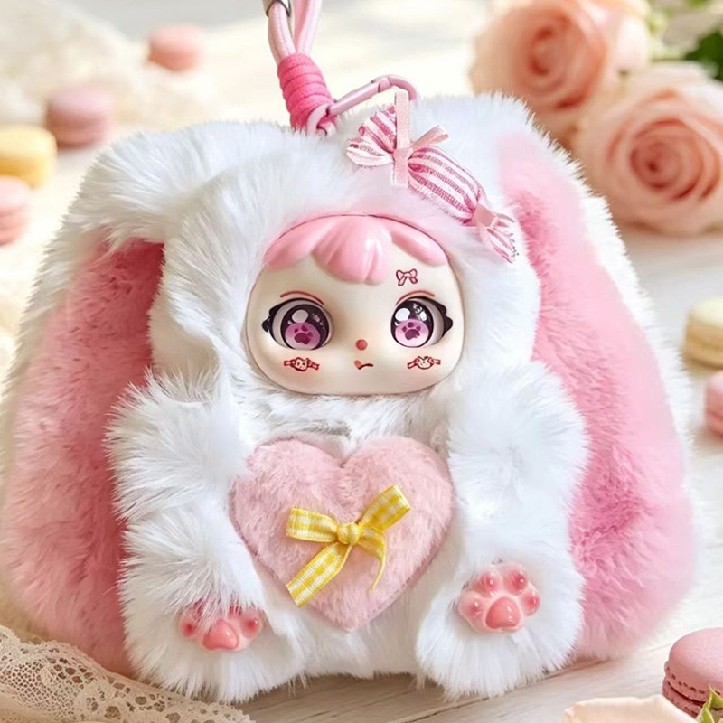 18cm 스위트 토끼 봉제인형 키링 비닐 페이스 가방 장식 인형