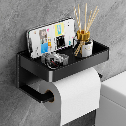 Bathroom punch-free mobile phone tissue box bathroom tissue box storage rack wall-mounted toilet paper box roll paper storage rack