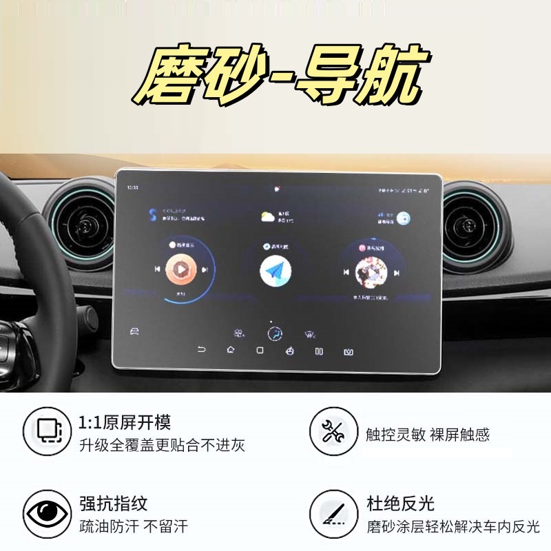 Navigation, BYD Car interior film - dolphin-101-inch-navigation-matte-tempered-film
