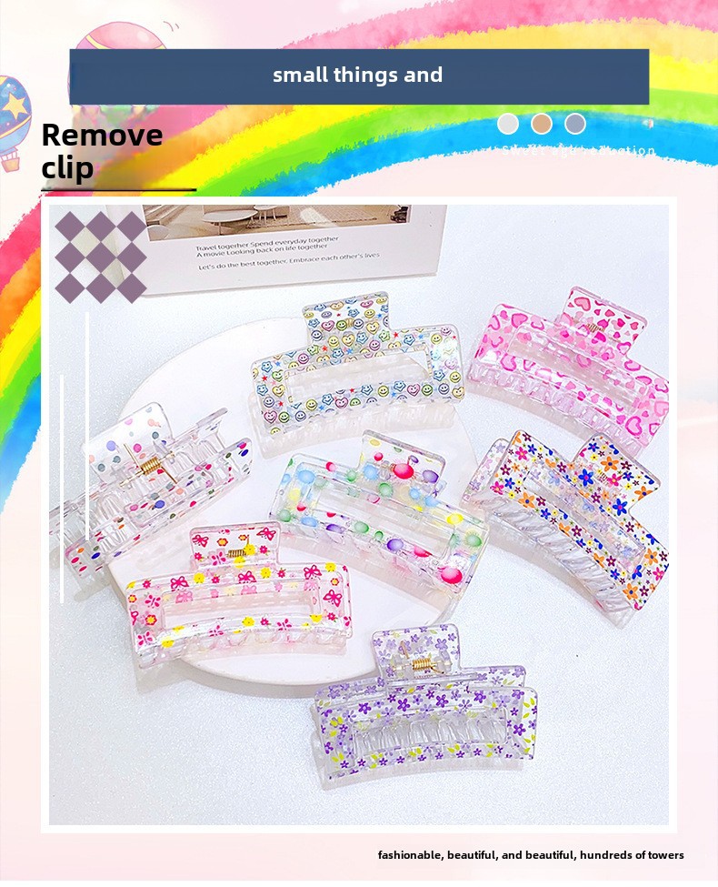 Pinza per capelli floreale estiva molletta trasparente_voghion.com