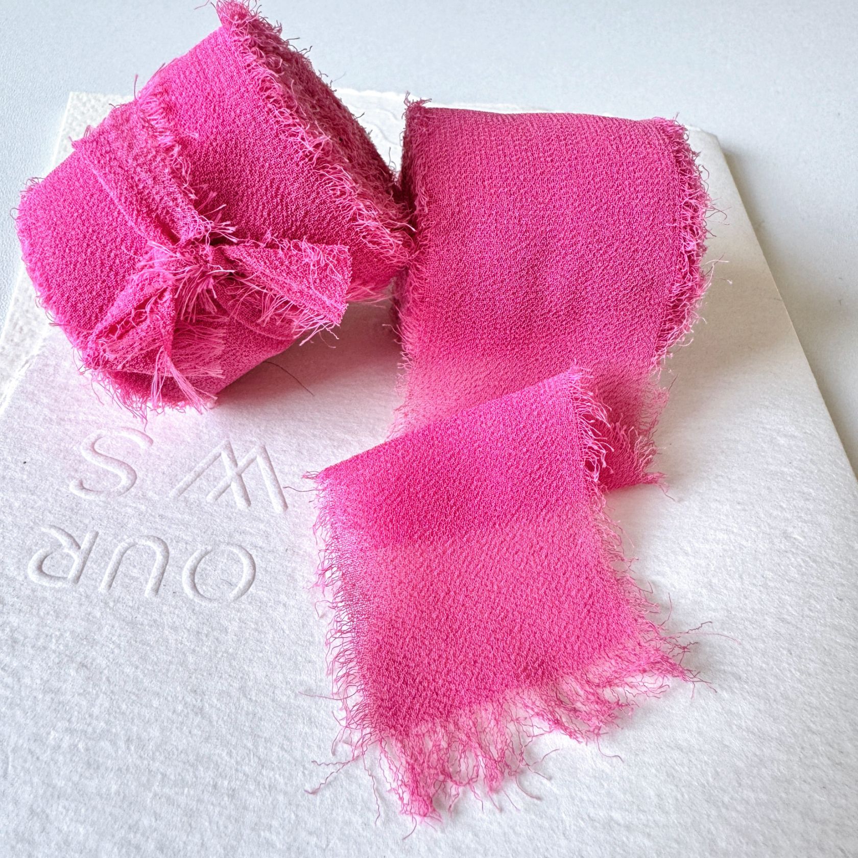 INS deshilachado gasa cinta ramo de la boda borla cinta arco decoración hilo de nieve tira de tela de seda