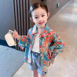儿童衬衫2025新款女宝宝夏季防晒衣外套中小童洋气上衣长袖百搭潮