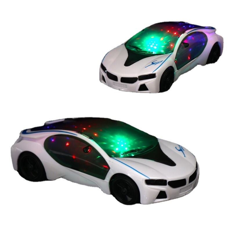 兒童玩具電動萬向小汽車 電動帶彩燈音樂仿真多功能跑車汽車模型