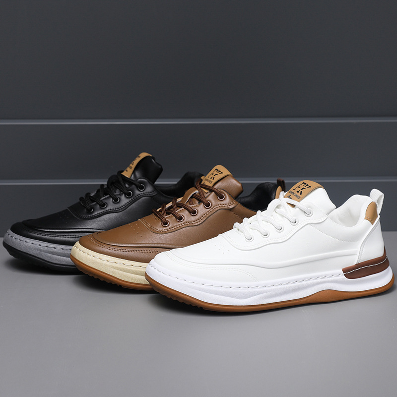 2025 zapatos de cuero para hombres explosivos zapatos para hombres zapatos de cuero casuales de cuero realmente suave zapatos blancos de primavera y otoño zapatos de deporte transpirables de todo fósforo de moda