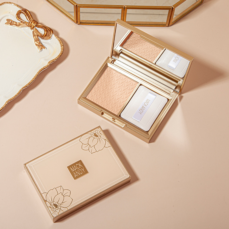 玛可安迪羽缎透滑粉饼 平价轻薄服帖隐形毛孔防汗不脱妆定妆粉底