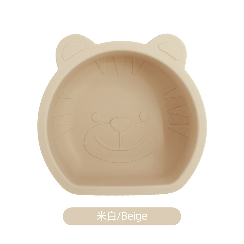 Alimentos de silicona para bebés cuenco de alimentos suplementarios para niños cubiertos para bebés hogar tigre cuenco con ventosas al por mayor