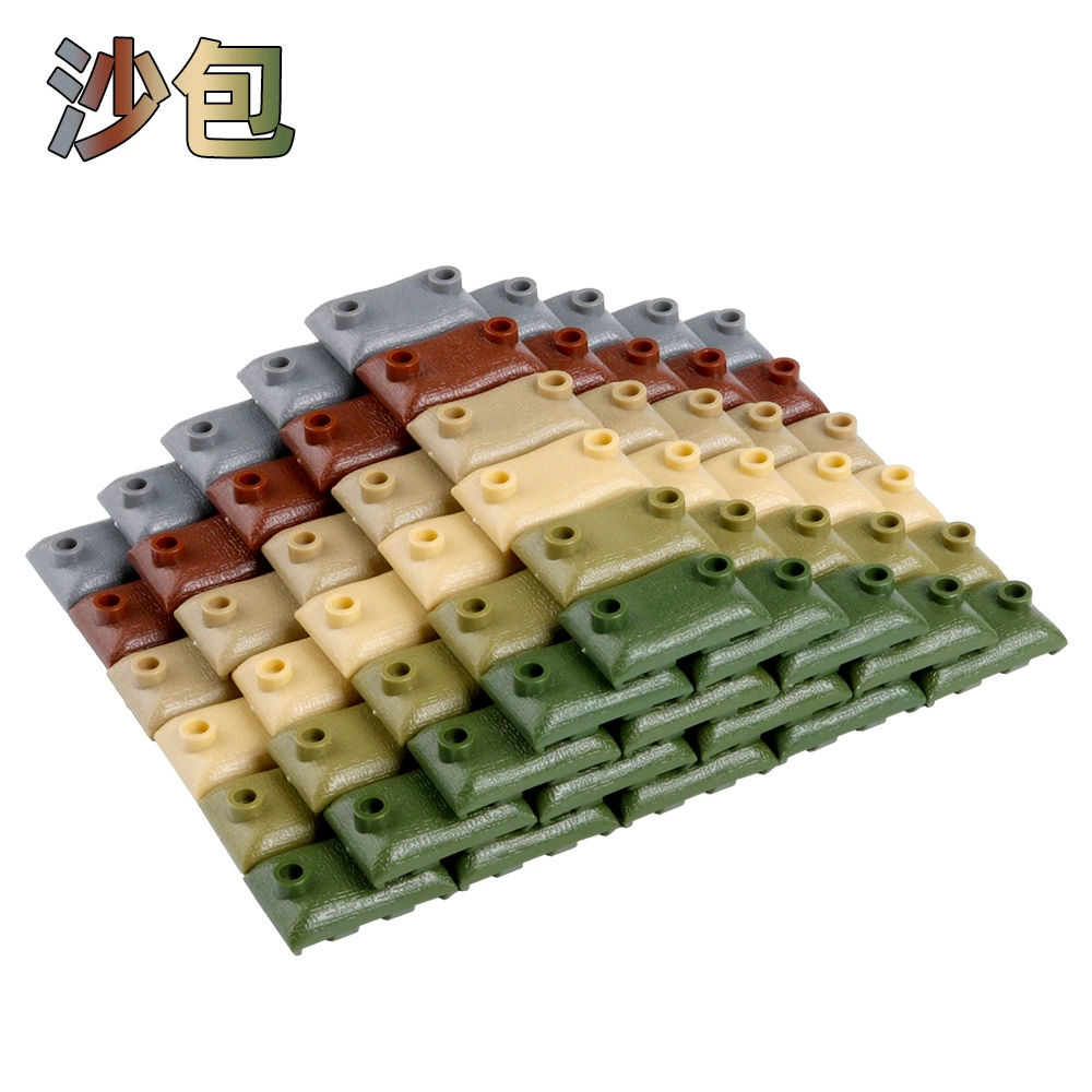 Маленькие зернистые бункеры военные люди строительные блоки траншеи аксессуары, чтобы собрать мешки с песком для детей, чтобы вставить MOC сцена украшения DIY
