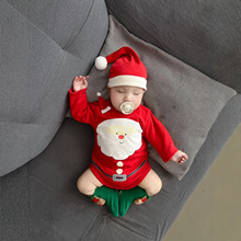圣诞婴儿连体衣25秋季新款韩版长袖婴儿爬服ins儿童包屁衣套装