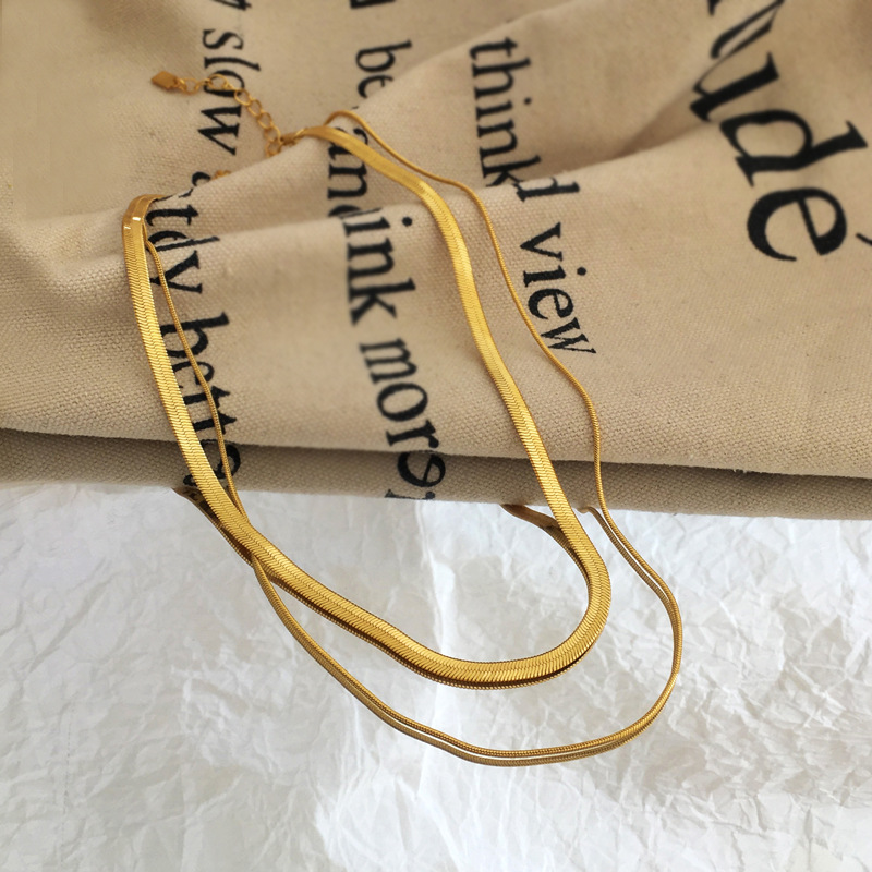 Fashion Snakeskin Copper Layered Necklaces Plating Copper Necklaces