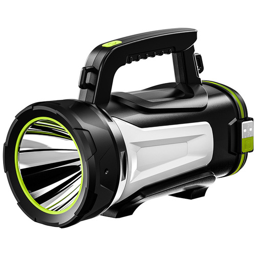 Handheld Strong Beam LED High Power Outdoor Searchlight with USB Charging and Side Lights Emergency Flashlight