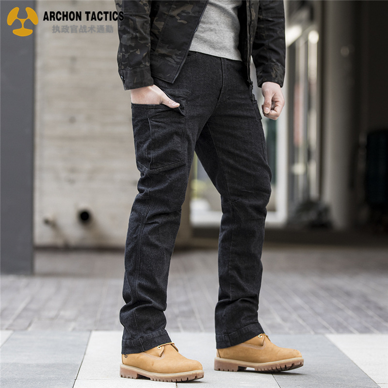 Archon Tactical Pants Men's Wear-resistant Multi-pocket Stretch Jeans Multi-functional Outdoor Overalls for Military Fans