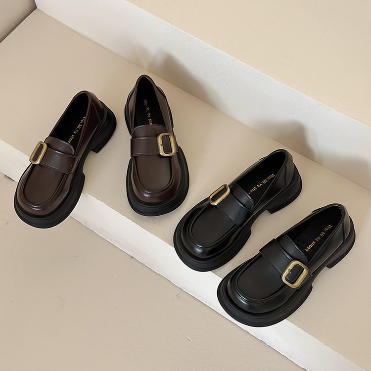 Echte Leder Mary Jane Slipper Für Damen Britischer Stil Schuhe_voghion.com