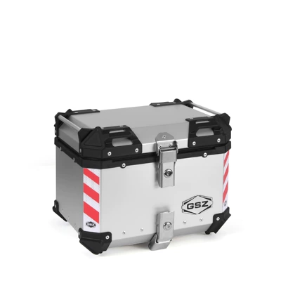 aluminum alloy tail box: Motorcycle trunk - silver-flat-style