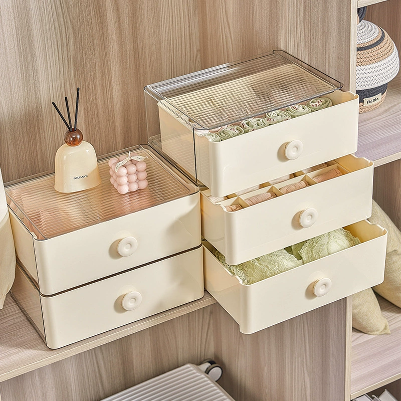 Multi-Compartment Underwear, Socks & Lingerie Storage Box - 3 in 1 Organizing Solution