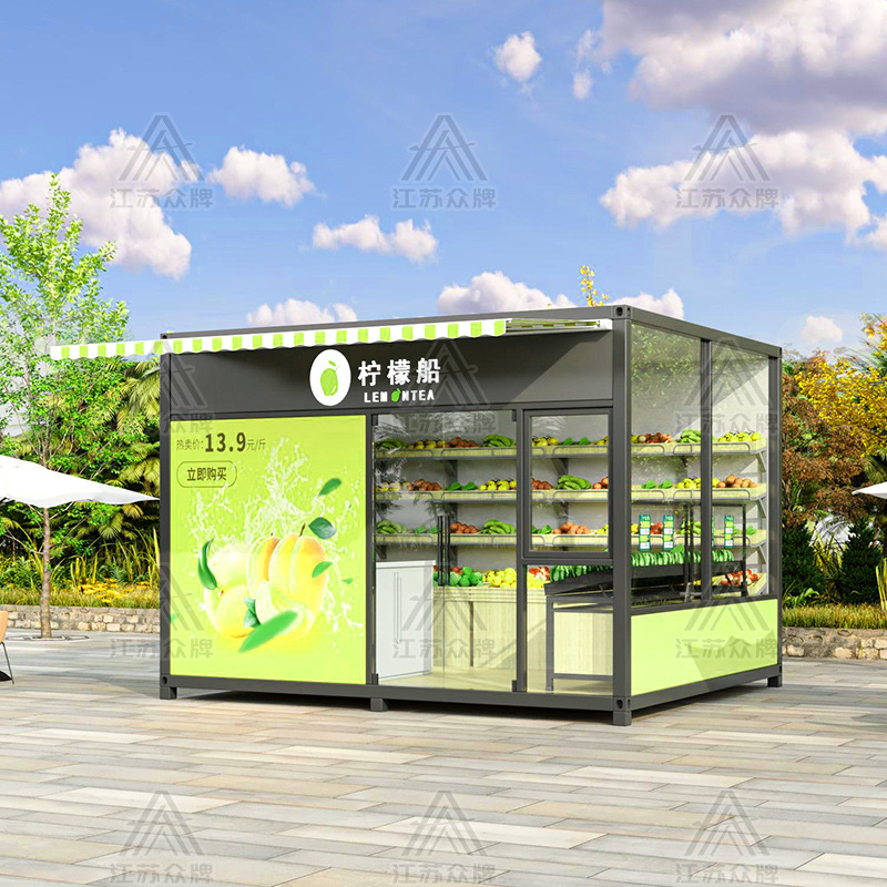 Contenedor red de viviendas móviles tienda de té con leche roja tienda móvil tienda de contenedores quiosco de café tienda