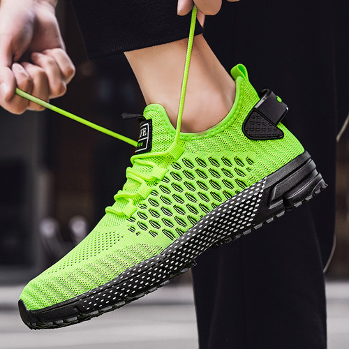 Worker direct supply of men's shoes, men's sports shoes, casual running shoes, Korean style trendy versatile breathable mesh shoes cross-border