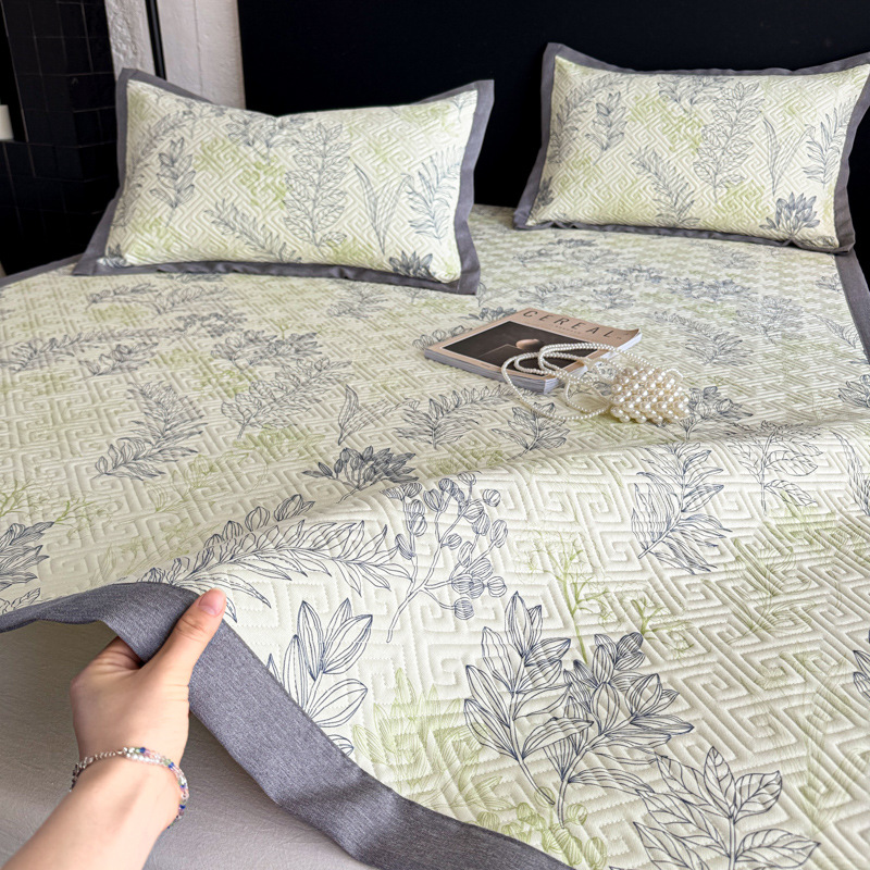 Sábana de tela gruesa vieja de algodón de verano pieza única 100 colchones individuales de algodón, funda de almohada individual, juego de tres piezas, nuevo estilo 2025