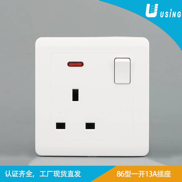 厂家直销146双英规13A英标USB墙壁插座带开关欧规三孔电源插座