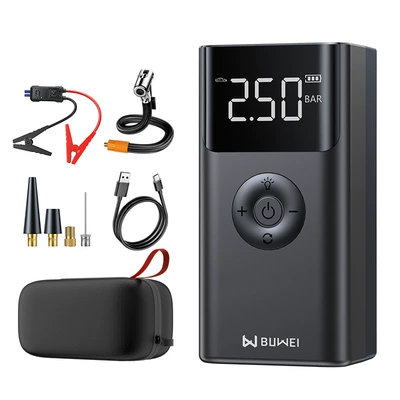 [Qs003Plus] Buwei Car Emergency Starting Power Supply and Air Pump All-In-One Portable Starting Power Supply (Other Automotive Safety Supplies) - buwei-qs003plus-all-in-one-machine-black-6000-mah-eva-bag