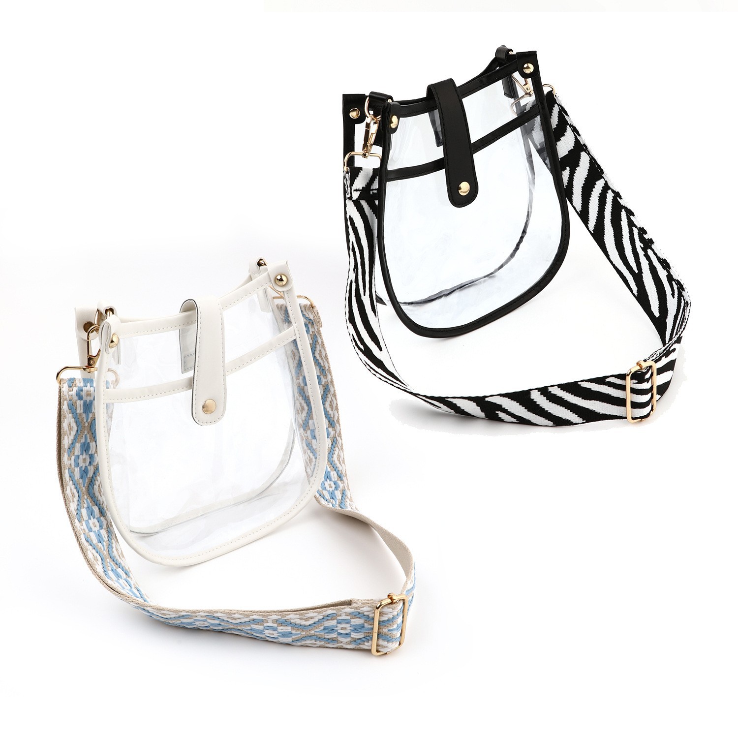 Borsa a tracolla da donna in pvc trasparente stile retrò_voghion.com