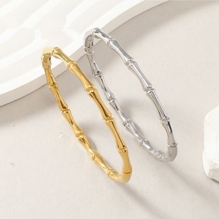 Titanium Steel Bracelet Women's Niche Design Bamboo High-End Gold Bracelet Stainless Steel Jewelry Couple Exquisite Bracelet