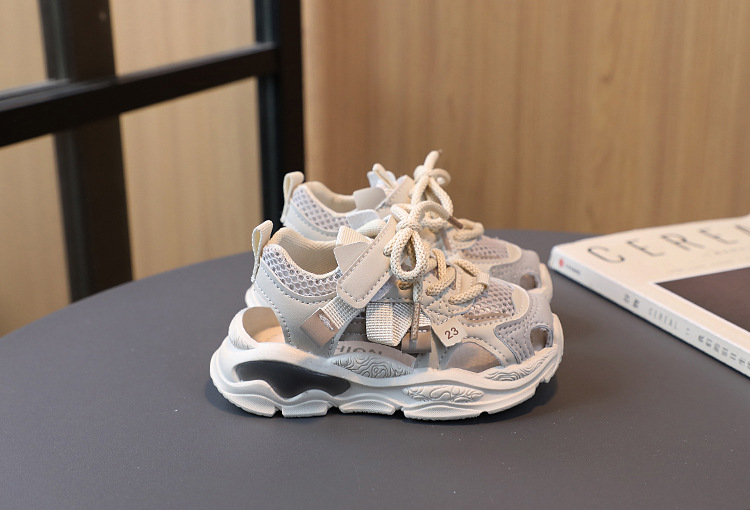 Summer New Sports Sandals Girls' Hollow Breathable Baby Soft Sole Little Children's Boys' Dad Shoes_voghion.com