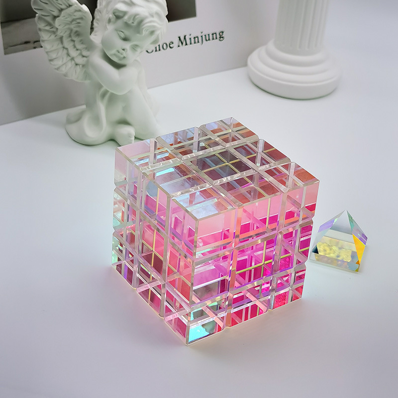 Sol catcher cubo mágico color cristal decoración Cubo de luz escritorio creativo artesanía regalo