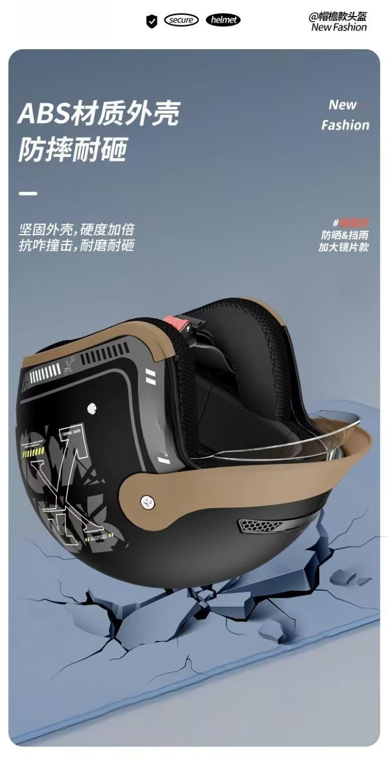 National Standard 3C Certified Electric Motorcycle Helmet Winter Helmet Rainproof Fog-Proof Inner Push Lens Warm Helmet